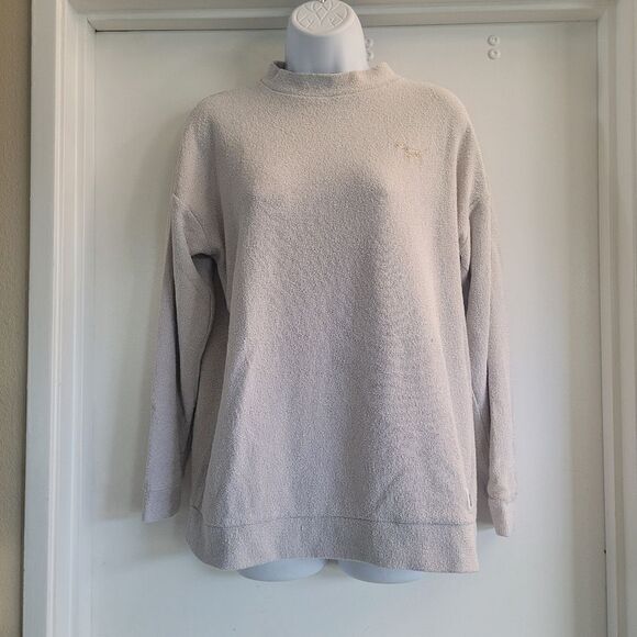 Victoria's secret pink terrycloth mock neck sweatshirt stone/clay color - Picture 1 of 6
